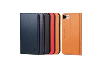 SHIELDON iPhone 8 Wallet Case with Genuine Leather Case, Magnet Closure, Kickstand Function, iPhone 7 Flip Cover, Folio Style