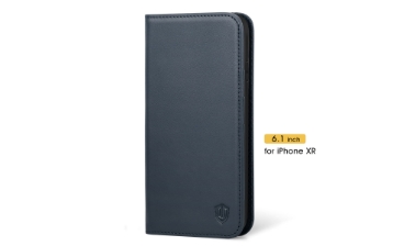 SHIELDON iPhone XR wallet case - Genuine Leather Cover with Magnet and Kickstand