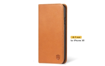 SHIELDON iPhone XR Wallet Case, Magnetic Closure Cover, Genuine Leather