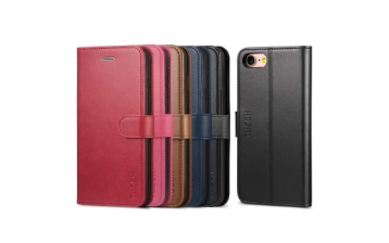TUCCH iPhone 8 Wallet Case, iPhone 7 Leather Case, Wrist Strap, PU Leather Case - 5 Color