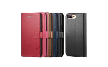 TUCCH iPhone 8 Plus Wallet Case, iPhone 7 Plus Case, Premium PU Leather Flip Folio Case - 5 Color