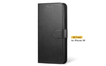 TUCCH iPhone XR Wallet Case - iPhone XR Leather Cover, Black Blue Red Pin