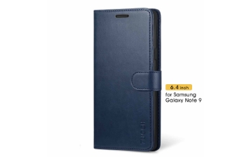TUCCH SAMSUNG Galaxy Note 9 Wallet Case - Note 9 Leather Cover - Blue Black Red