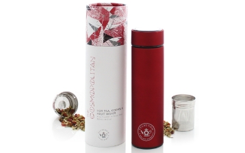 The Cosmopolitan Brushed Metal Insulated Brew Tumbler - 16 oz / 480 ml (Ruby Red)