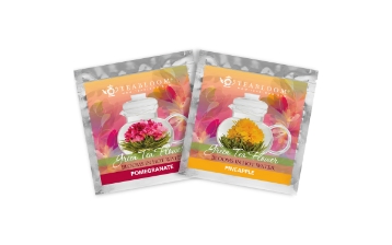 Pomegranate and Pineapple Blooming Tea Flowers  - Set of Two 