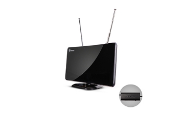 ANTOP AT-211B Curved-Panel 50 Miles Amplified Indoor HDTV Antenna